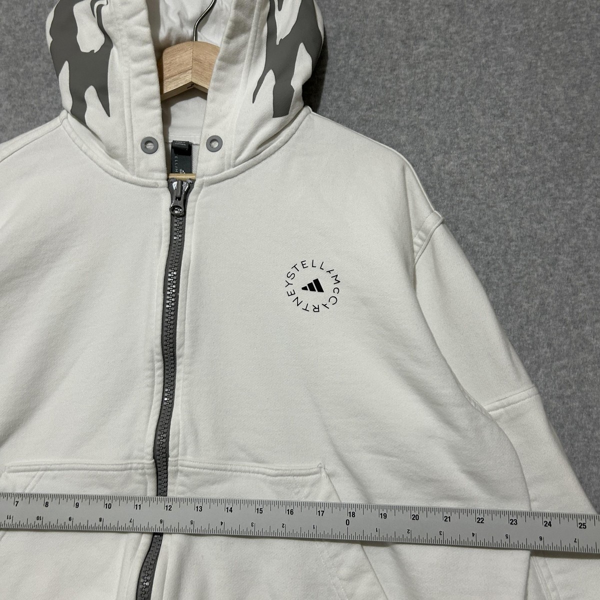 Adidas Stella McCartney Hoodie Womens Medium White Fleece Full Zip