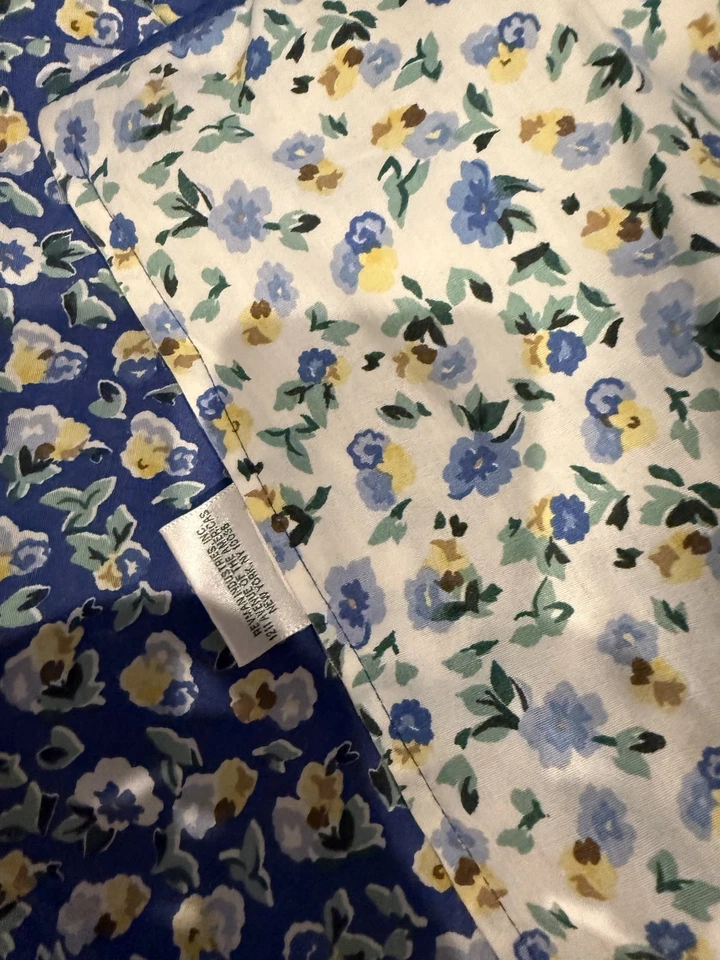 复古 LAURA ASHLEY Primrose Polyanthus 双被子被子双面很好! — 第 2/4 张图片