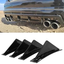 For Kia Rio UNIVERSAL Rear Bumper Lip Diffuser 4 shark Fin Spoiler Splitter