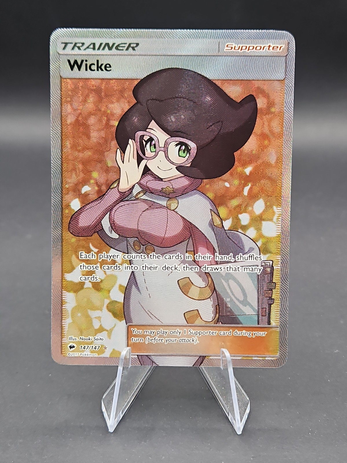 Pokemon TCG Wicke Burning Shadows Holo Full Art Ultra Rare SM03 147/147