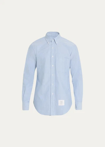Thom Browne Camicia Oxford Classica Uomo Taglia 3 Blu Chiaro MWL010E F0313 100