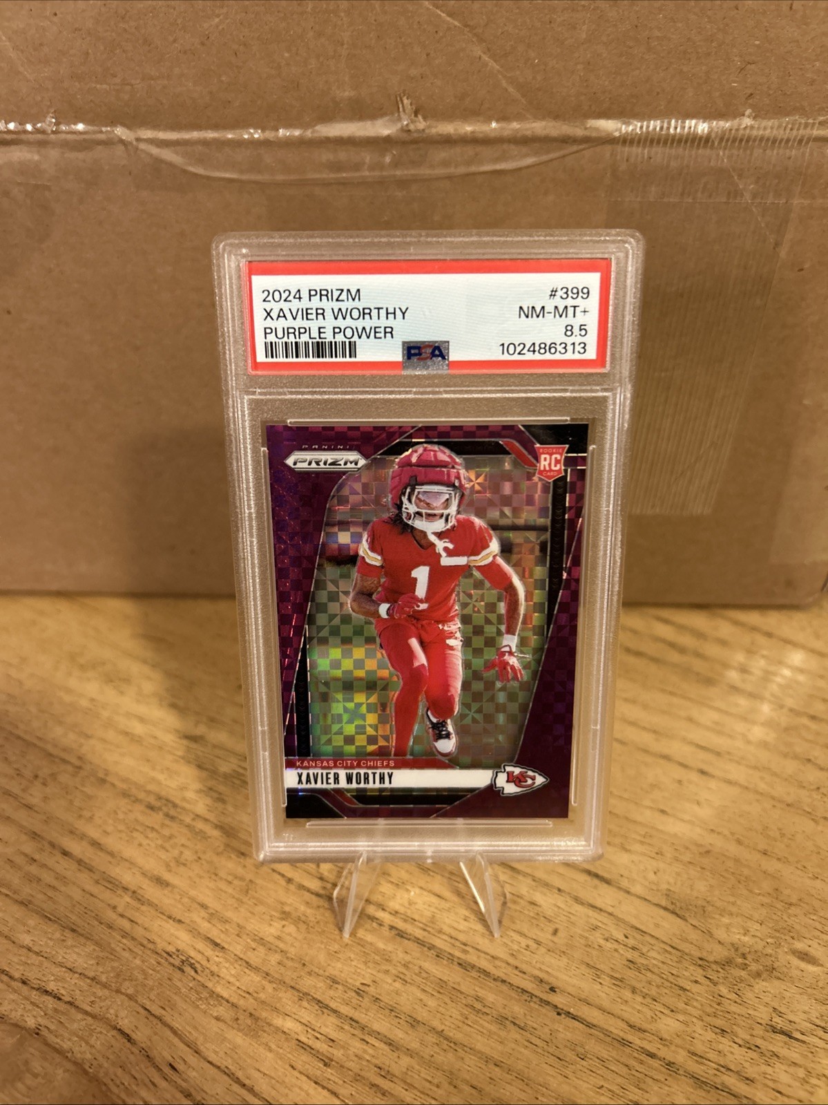 2024 Panini Prizm - Rookies Xavier Worthy #399 Purple Power Prizm /49 (RC)