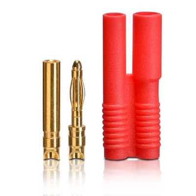 Gold contact plug with red housing 2.0 mm 1 pc partCore 100027