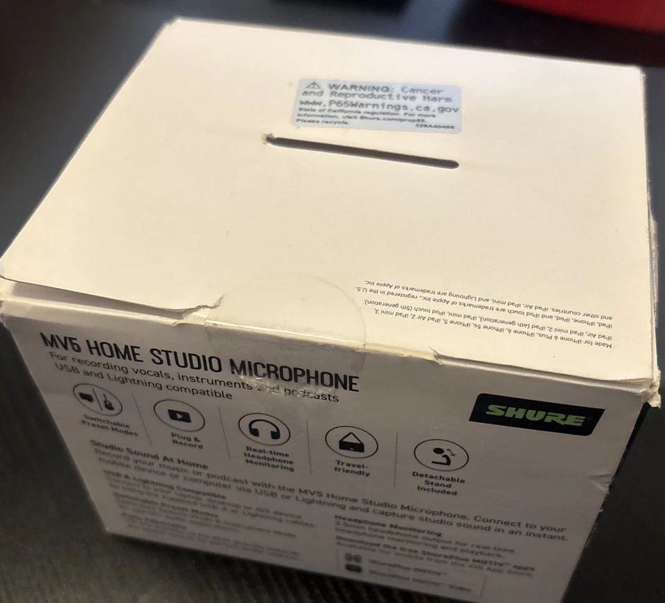 Shure MV5 USB Podcast Vocal Live Stream Digital Condenser Microphone IOS - Image 2 of 4