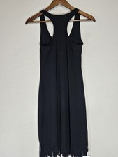 Venus Mini Summer Dress Womens Small Black Fringe Hem Outdoor Festival Wear