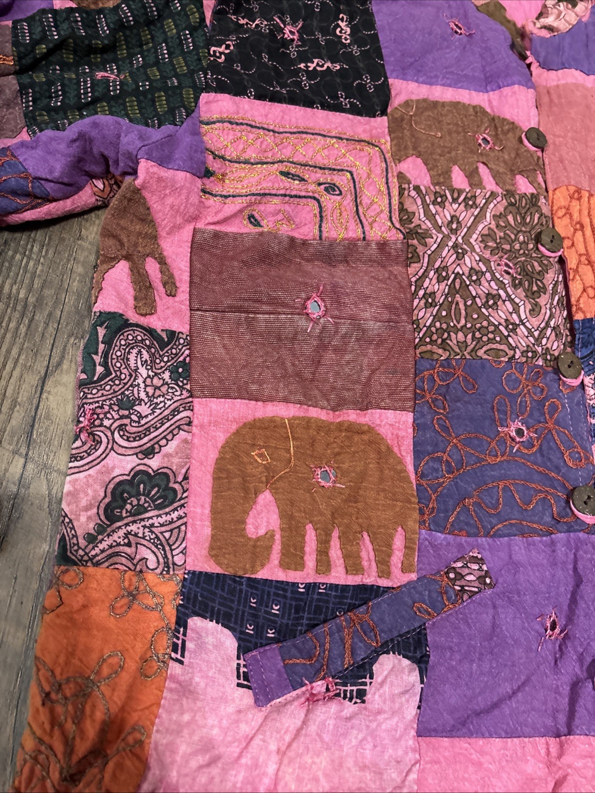Jackpot Jacket Patchwork Elephants One Size - image 3