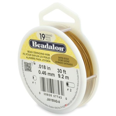26 Strand Stainless Steel Bead Stringing Wire Satin Gold