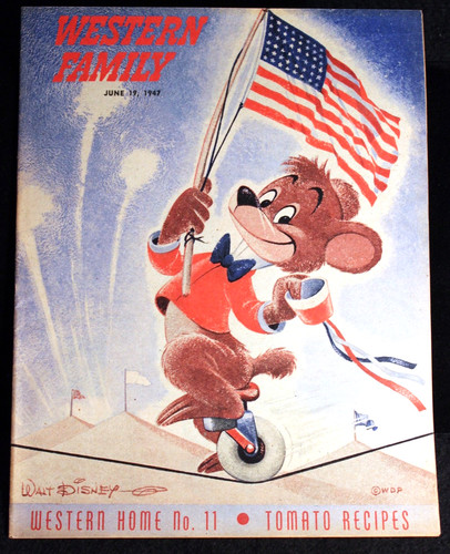 Walt Disney 1947 Fun and Fancy Free WESTERN FAMILY Bongo Patriotic Cover Art