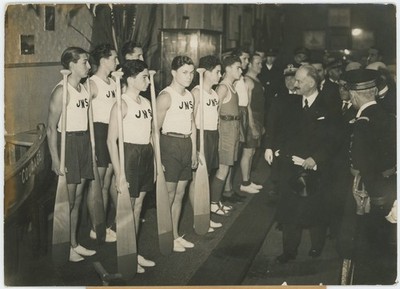 The President Französisch Albert Lebrun Zur Salon Wasserski International. 1938