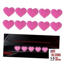 10PCS Vinyl Decal for Cars, High Intensity Reflective Sticker Night Heart, Pink