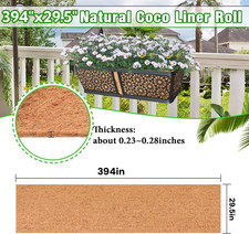394 x 29.5 Inch Natural Coconut Coco Liner Roll Coco Mats for Planter Animal Pad