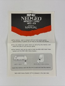 SNK NEOGEO Memory Card original CIB tested and working NEO-IC8 Complete
