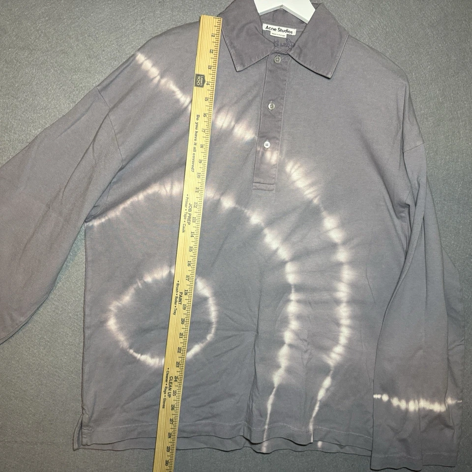 Женская рубашка-поло Acne Studios большого размера галстук-краситель Epola с длинным рукавом фиолетовая - Изображение 4 из 4