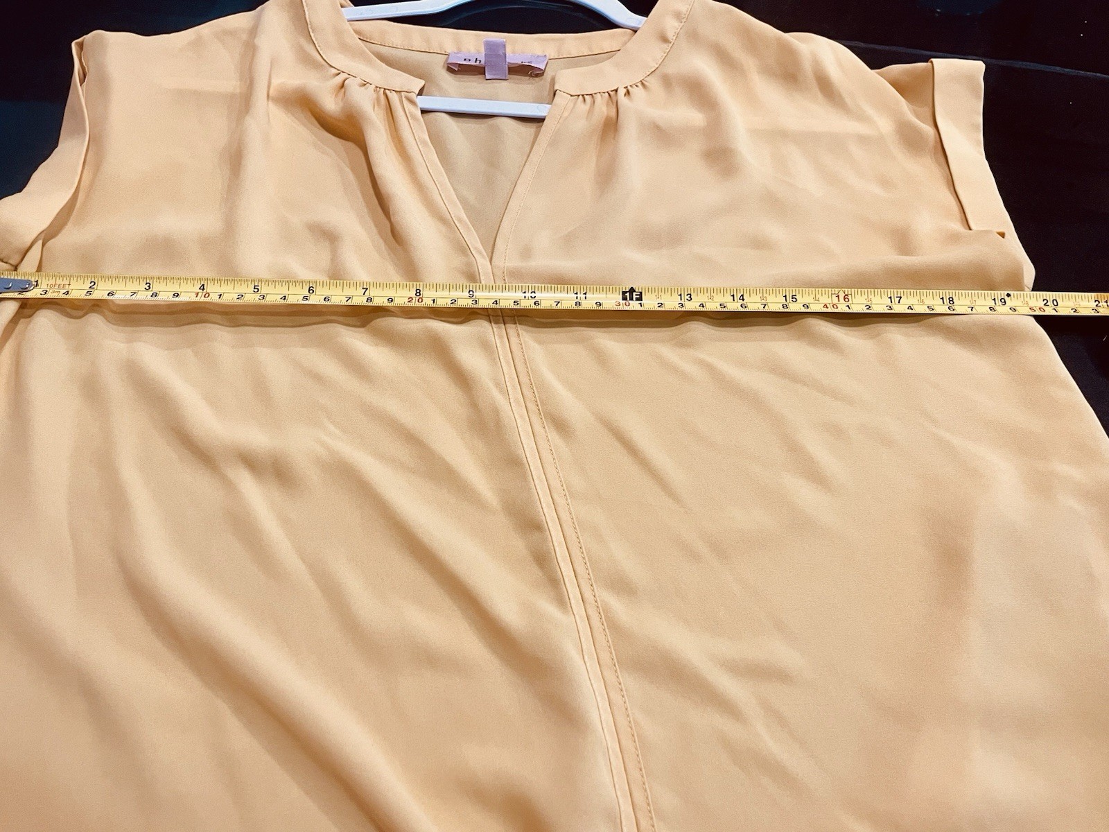 Philosophy Yellow Top Split Neck Rolled Sleeve Bl… - image 3