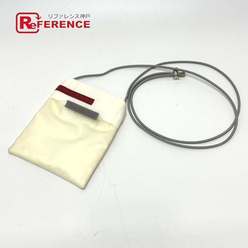 Prada Sport Logo Crossbody Shoulder Bag Nylon Women White US