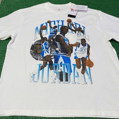 Size L - Michael Jordan Tee Shirt UNC White Blue Flight Essentials HQ8940-133