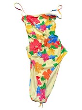 Asos Womens Floral one piece Swimsuit US 6 Yellow