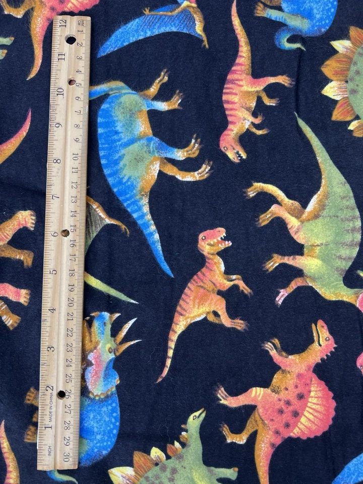 Bright Color Dinosaur Print Flannel Fabric 1 Yard 4" Wide JoAnn Snuggle - Image 2 of 4