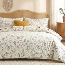Floral Duvet Cover Set Queen Size 100 Cotton Green Floral Comforter Cover 3 ...