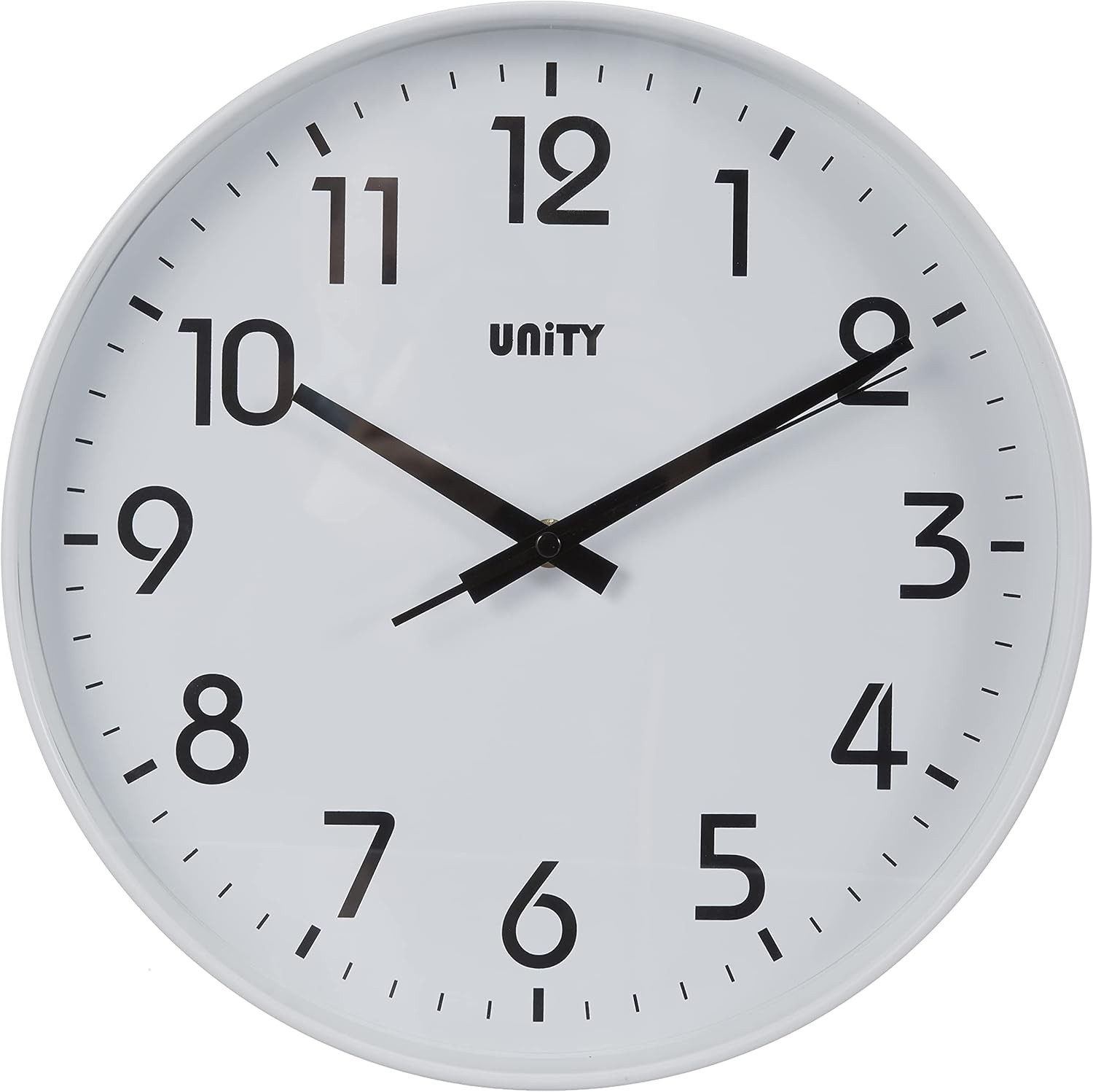 Unity Wall Clock, Fradley, Silent Sweep, Modern, White, 30cm / 12-inch