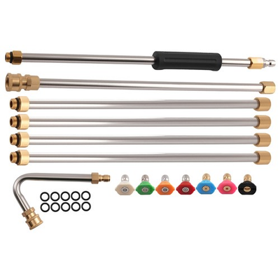 #ad #ad 15in Pressure Washer Extension Rod Extension Lance Stainless Steel 7 Nozzles $31.30