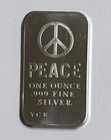Rare Vintage 1970 YCE Yonkers Mint Peace Sign 1 oz 999 Silver Art Bar - YC1 NICE — photo 3