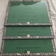 Aqvarelle Arches Watercolor Paper Block Cold Press, 12X16  Lot Of 3 Otr1