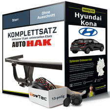 Für HYUNDAI Kona Typ OS Anhängerkupplung starr +eSatz 13pol uni. 06.2017-04.2023