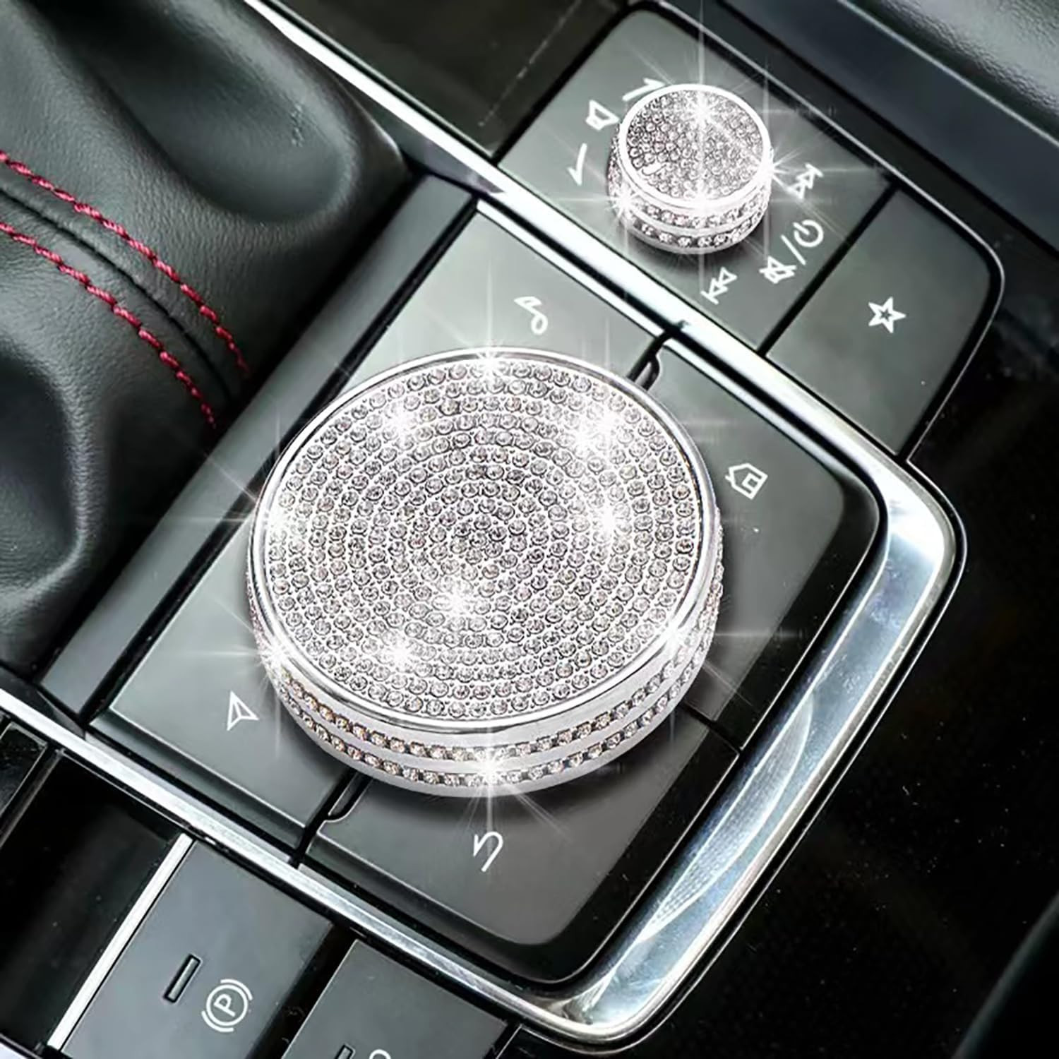 Bling Media Control Volume Knob Bling Crystal Shiny Accessory Interior Cover Fit