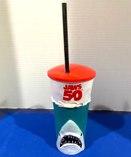 New Jaws 50th Anniversary AMC Theater Exclusive Collectible Grippr Cup + Straw