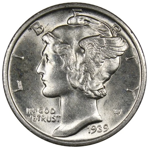 1939-D Mercury Dime BU+ Brilliantly Uncirculated Condition A2766