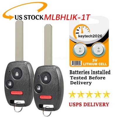 2 Remote Control Key Fob 3 Button For 2007 2008 - 2013 Honda CR-V CRV MLBHLIK-1T