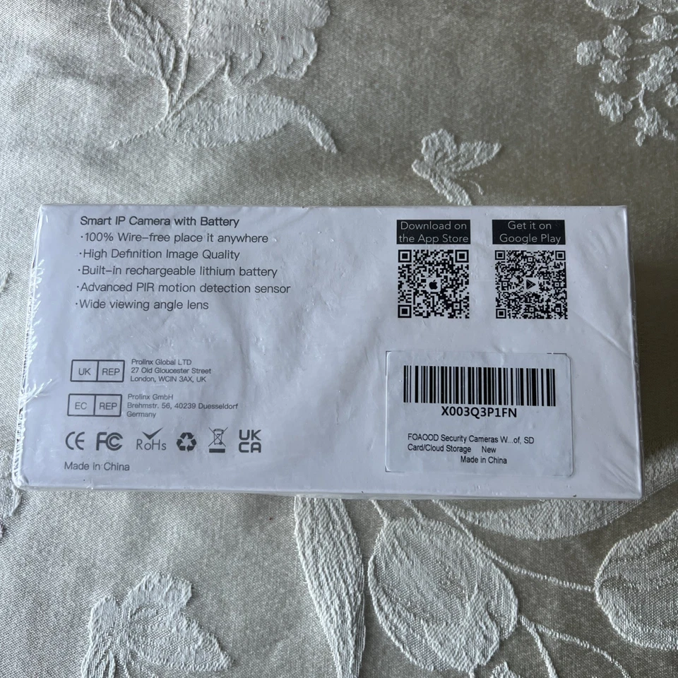 Foaood DF220 Wireless Outdoor Security Camera with Solar Panel - White - Image 2 of 4