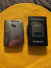 Lot of 2 Sony  Sanyo Cassette Tape Radio Player For Parts or Repair