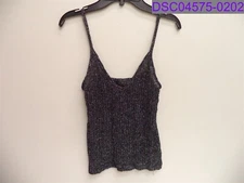 Women's Size 2 Topshop V-Neck Crop Tank Top Black and White