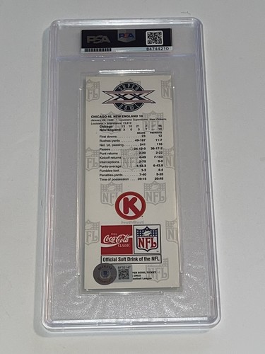 Richard Dent Signed Super Bowl XX 20 Replica Ticket Chicago BEARS PSA Slabbed - Picture 4 of 4