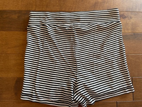 Neu Madewell schwarz weiß Nadelstreifen Schlaf Yoga Sport Shorts Damen S Small - Bild 2 von 4