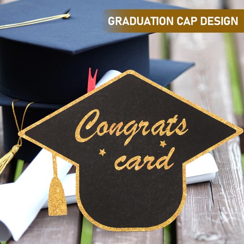 30PCS Graduation Cap Shape Greeting Cards Paper Gift Cards Graduation Gifts - Picture 8 of 11