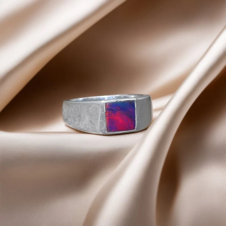 Natural opal Ring 925 Sterling Silver Ring Mens Signet Ring Promise Ring Jewelry
Opens in a new wind