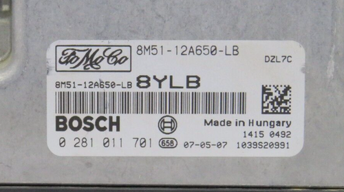 ⭐ECU control unit FORD FOCUS 8M5112A650LB 8M51-12A650-LB 0281011701 0 281 011... - Picture 5 of 5