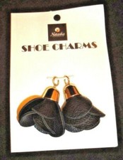 Natasha Accessories LTD Black/Gold Rose Flower Tassel Shoe Charms