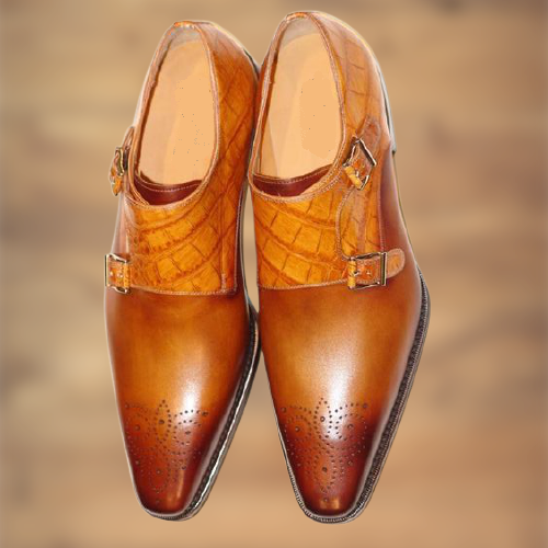 Double buckle mens dress shoes best sale