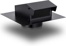 Roof Vent Cap with Damper Removable Screen and Bottom Extension Kitchen Range Ho