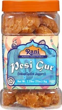 Rani Pesi Gur (Jaggery) 35oz (2.2lbs) 1kg ~ Indian Unrefined Raw Cane Sugar