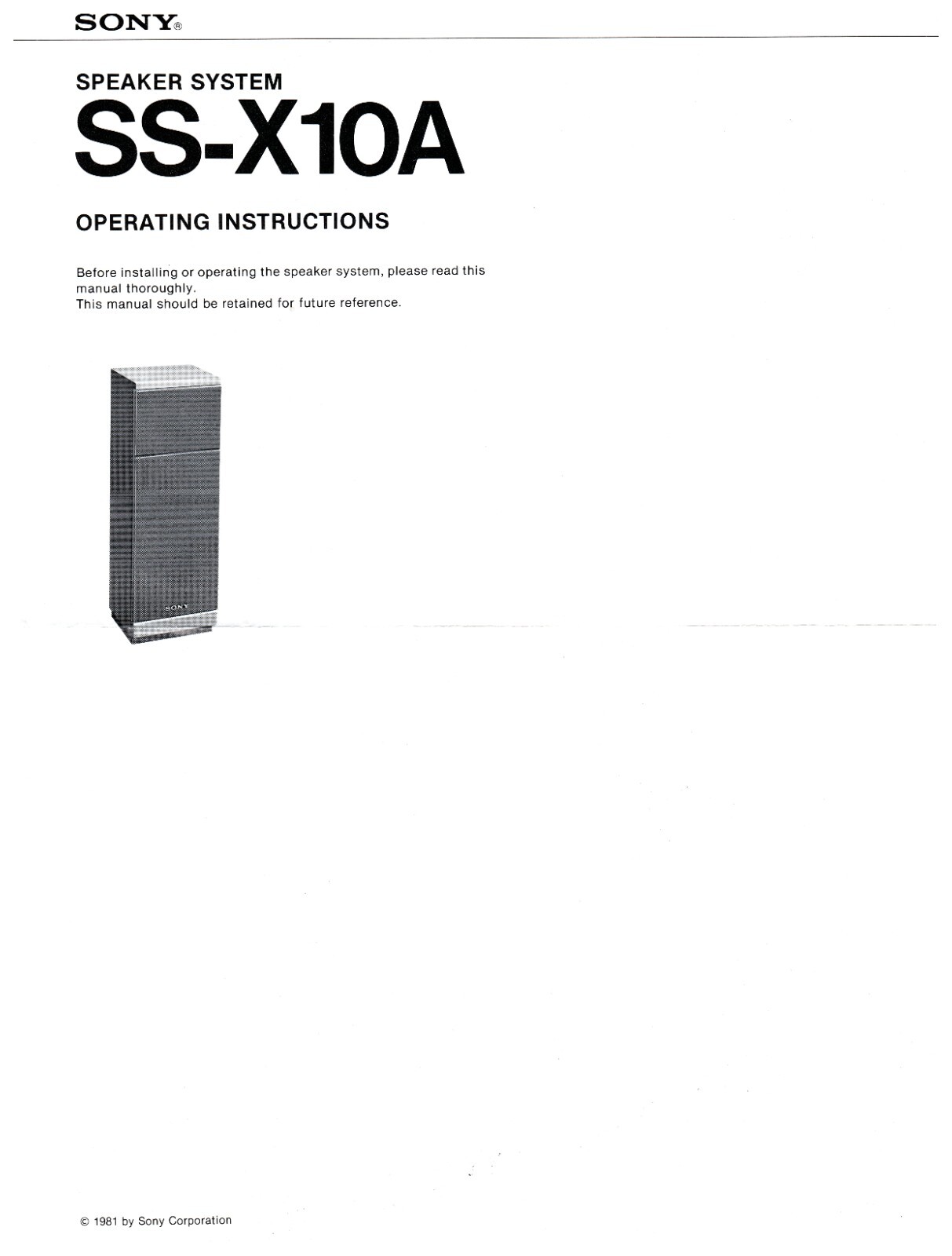 Sony ss-x10a vintage audio equipment - eBay listing photo 4