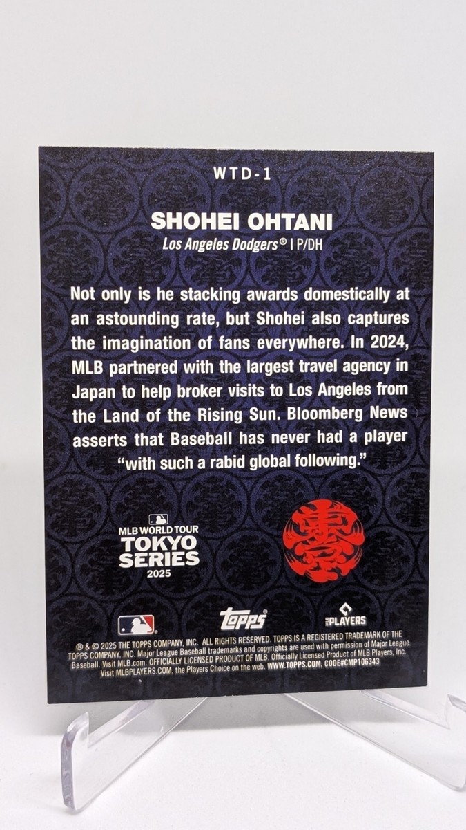 2025 Topps Series 1 Tokyo Japan Shohei Ohtani World Tour