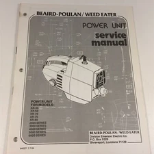 1984 Poulan Weed Eater Model XR-30 50 70 75 2600 3000 Power Unit Service Manual