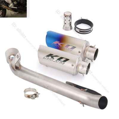 For Suzuki GSXR1000 2007-08 Exhaust Escape Mid Link Pipe Slip OnMuffler End Tip