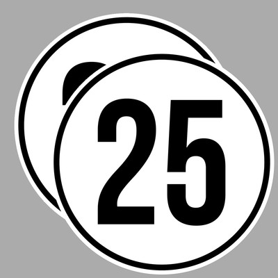 2 x GESCHWINDIGKEITSBEGRENZUNG 25 km/h TRAKTOR AUTO ANHÄNGER WOHNWAGEN 10cm STICKER VA069