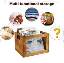 Multi-Functional Storage Organizer Wood Crate Vinyl Record Storage